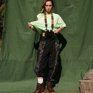 Free People Movement‎ | Mystic Moon Embroidered Nylon Pants Size M